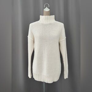 Lauren Ralph Lauren Cream Turtleneck Sweater - Cotton Linen Blend